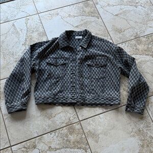 Checkered Denim Jacket Anniewear Los Angeles large